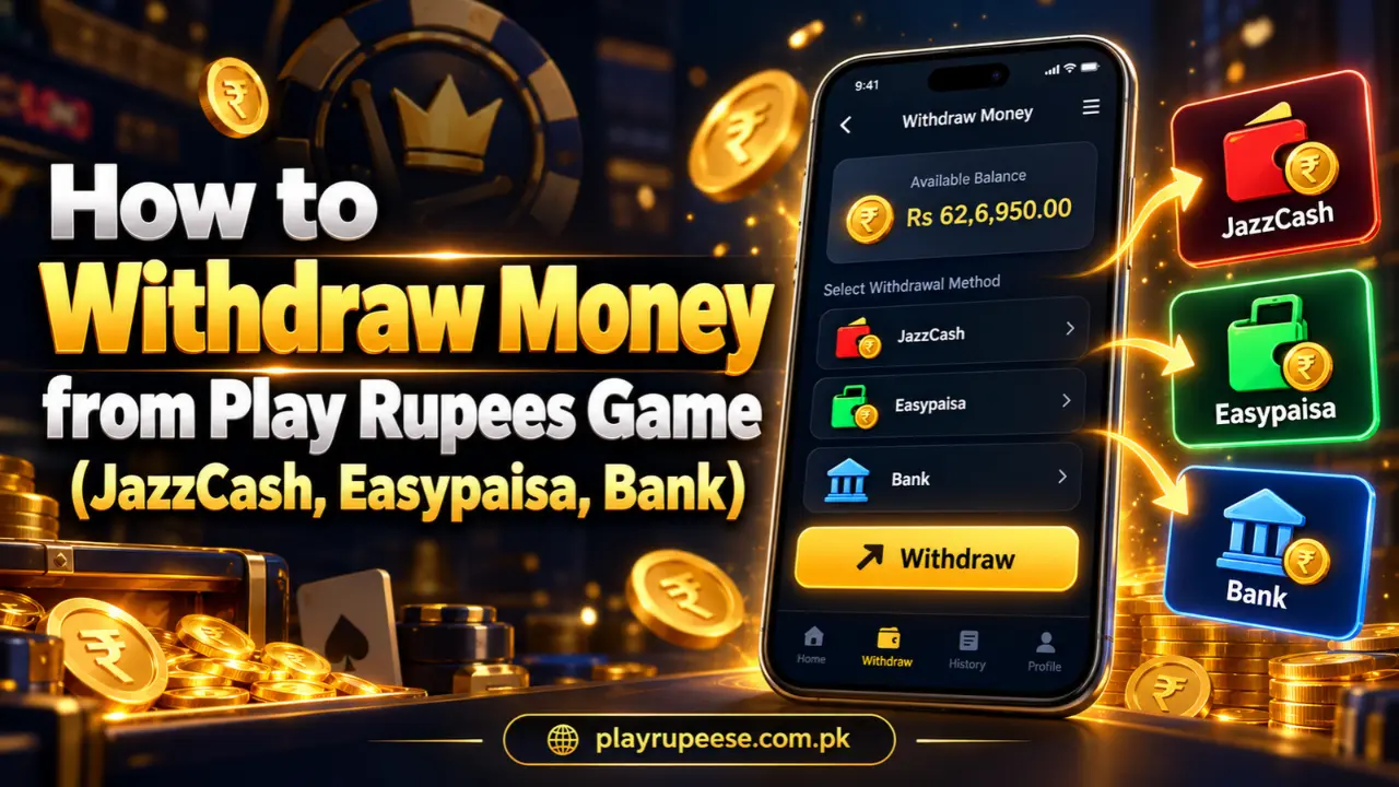 How to Withdraw Money from Play Rupees Game (JazzCash, Easypaisa, Bank)